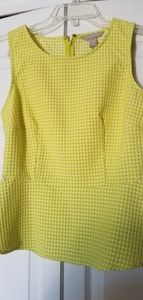 Banana Republic Yellow peplum Sleeveless Top 8P